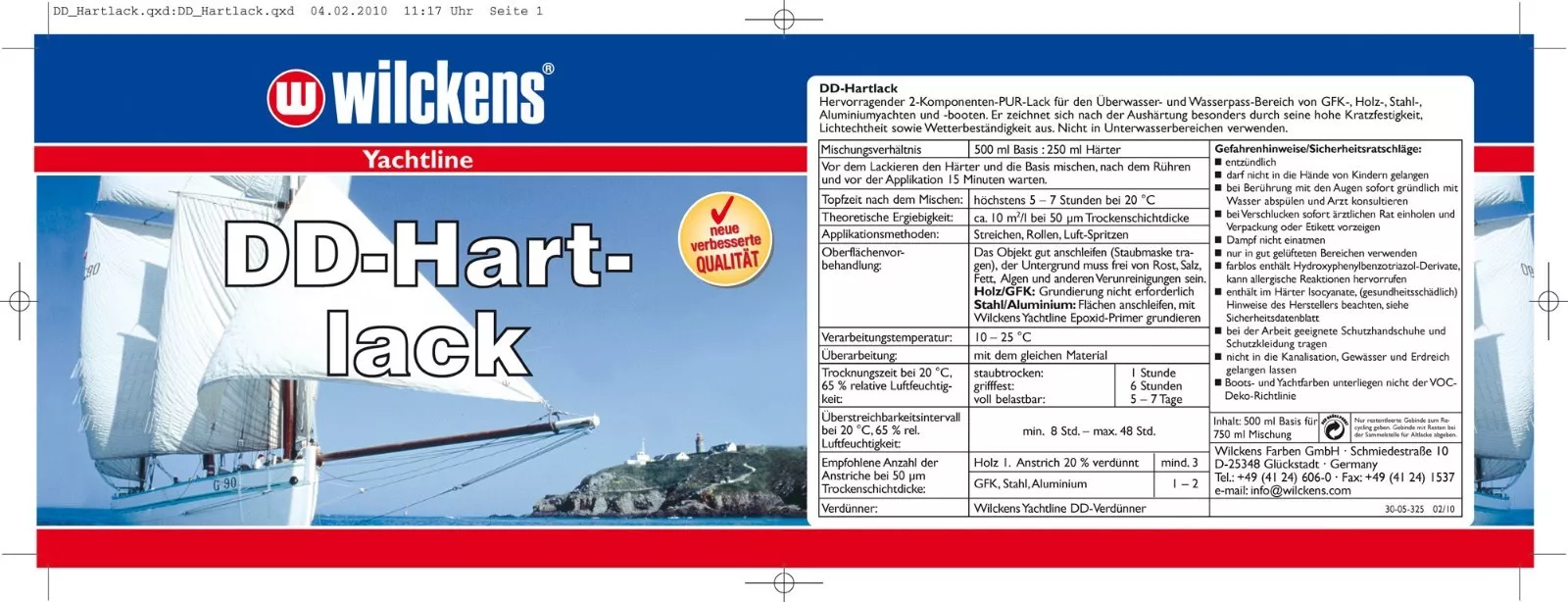 Wilckens DD Hartlack 2-Komponenten Tiefschwarz